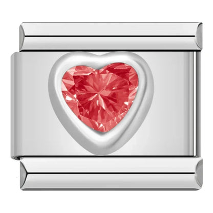Charms Pulseira Italiana em Aço Inoxidável Vermelho