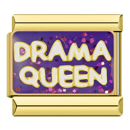 Charms Pulseira Italiana em Aço Inoxidável Drama Queen
