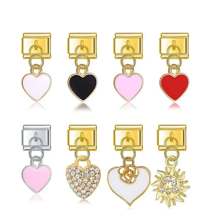 Charms Links Pendentes Corações
