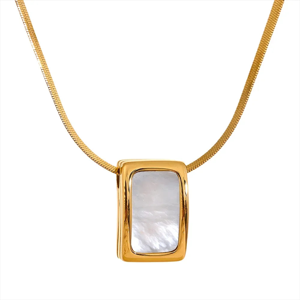 Colar de Pendente Square - Aço inoxidável