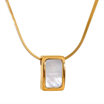 Colar de Pendente Square - Aço inoxidável