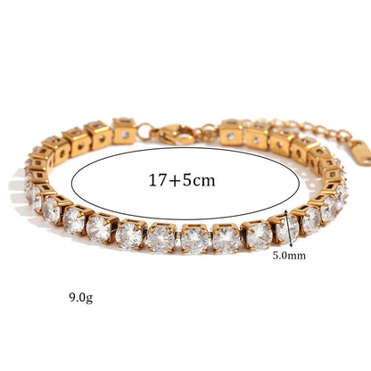 Pulseiras de Ténis Femininas 5 mm Dourado