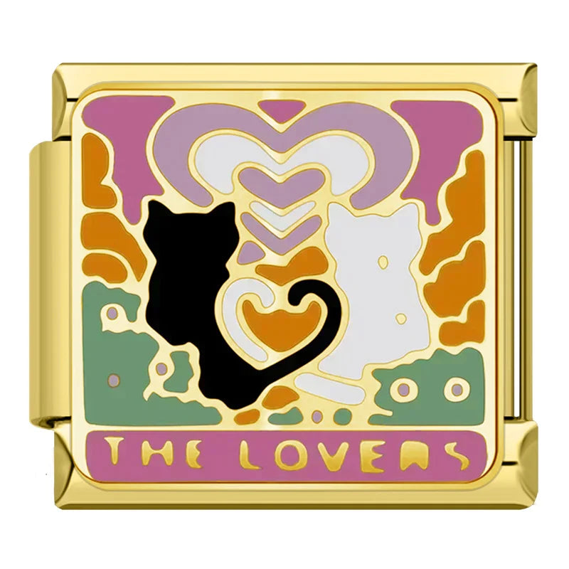Charm Olho Turco Pulseira Estilo Italiano em Aço Inoxidável The Lovers