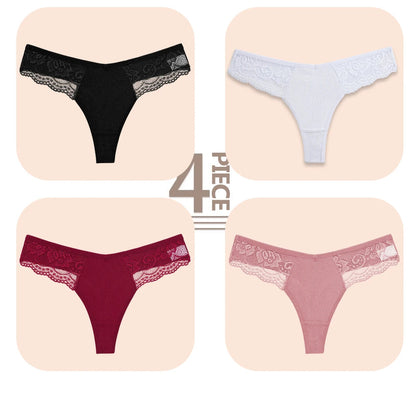 Cuecas de Renda de Algodão Pack 4PCS
