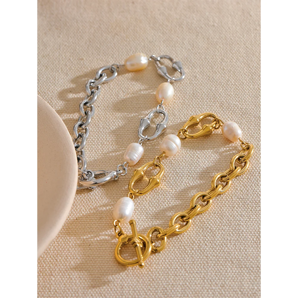 Pulseira de Corrente Elos - Aço inoxidável