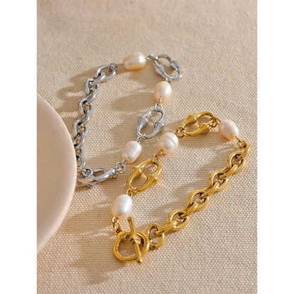Pulseira de Corrente Elos - Aço inoxidável
