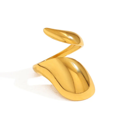 Anéis Alta Tendência em Aço Inoxidável Snake Dourado