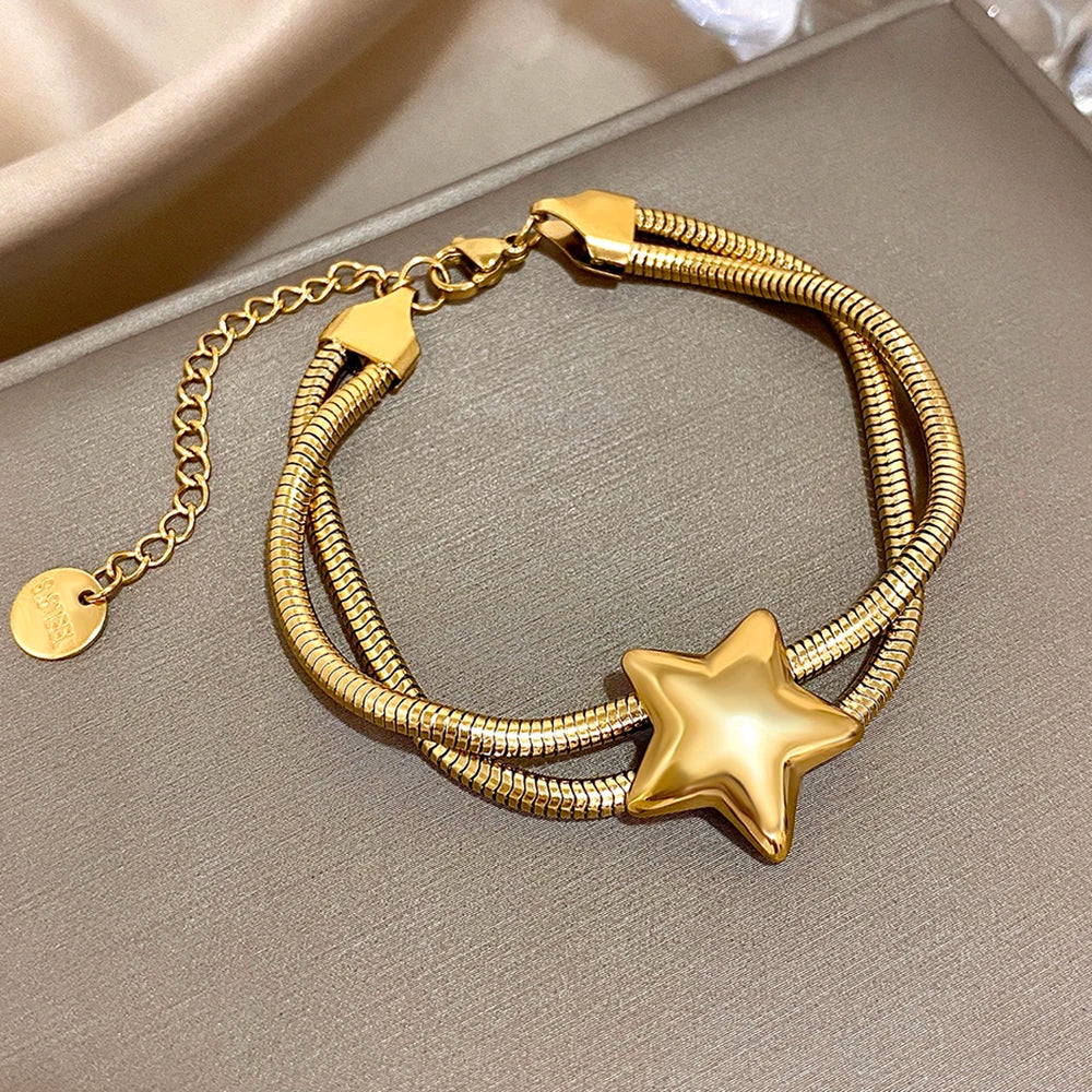 Pulseira Corrente de Cobra em Aço Inoxidável