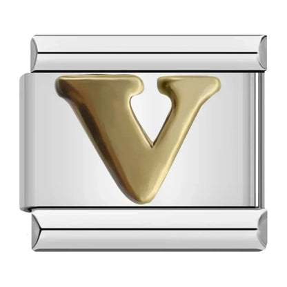 Charms Pulseira Italiana em Aço Inoxidável V