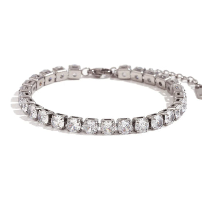 Pulseiras de Ténis Femininas 5 mm Prateado