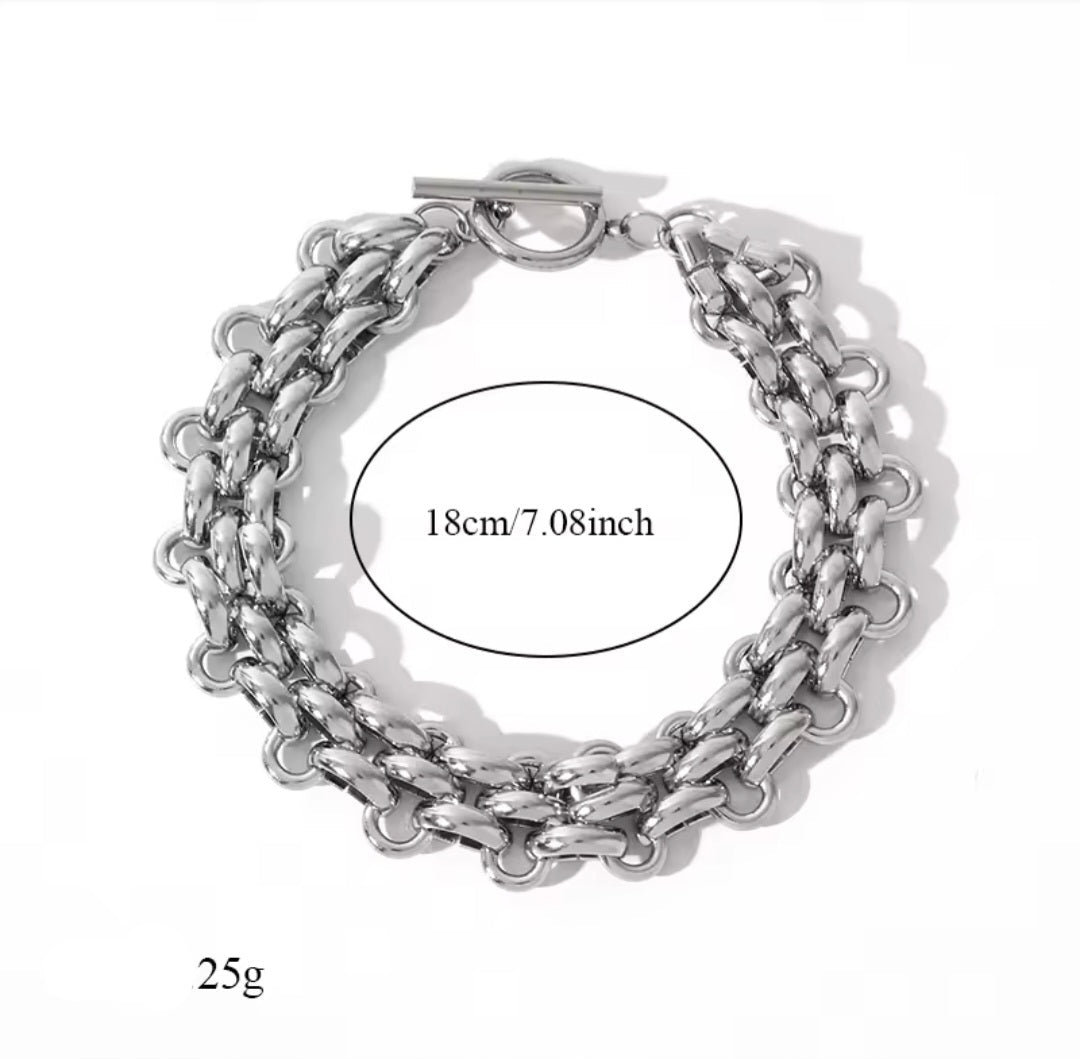 Pulseira Maxi em Aço Inox