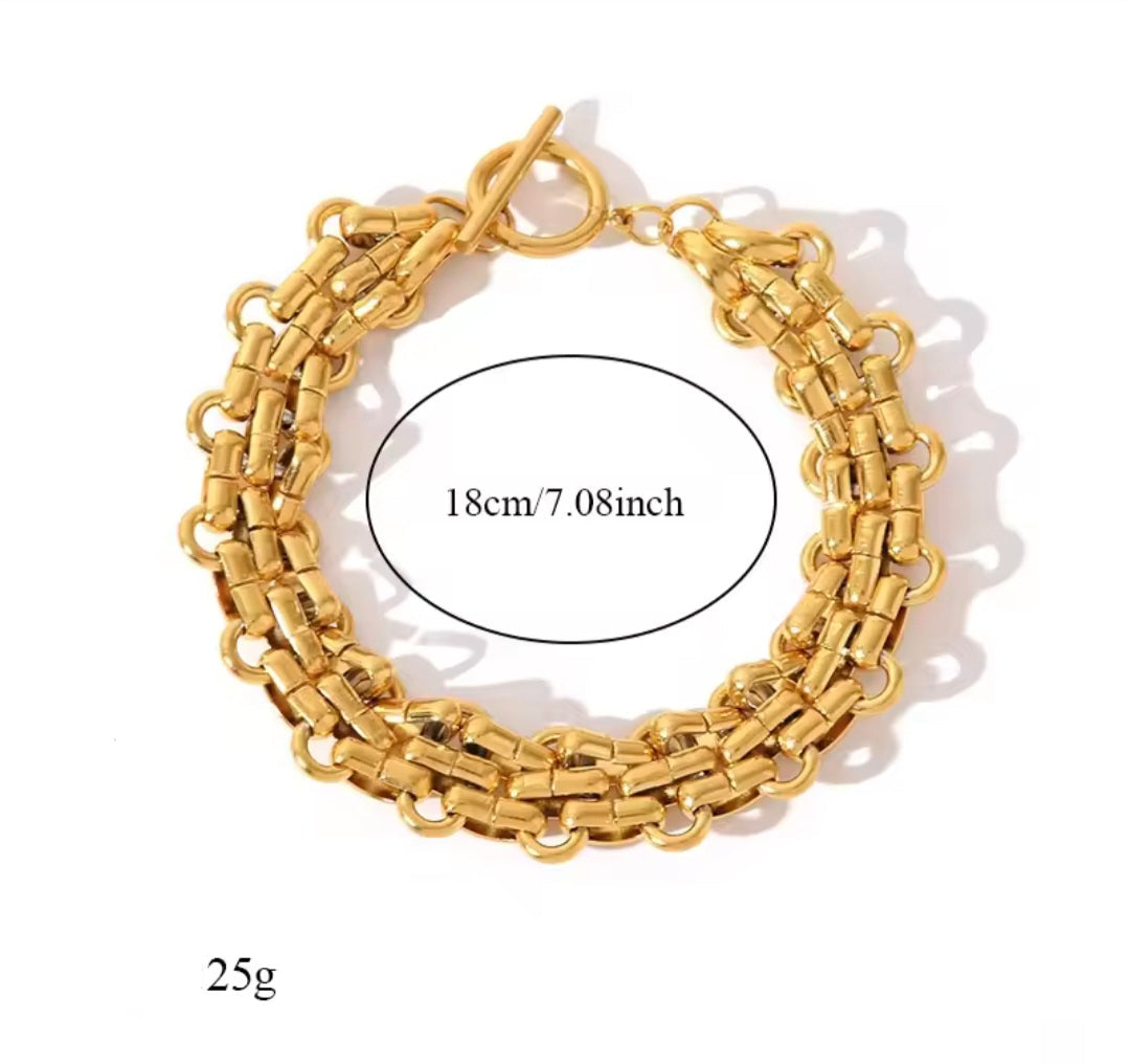 Pulseira Maxi em Aço Inoxidável