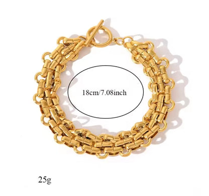 Pulseira Maxi em Aço Inoxidável