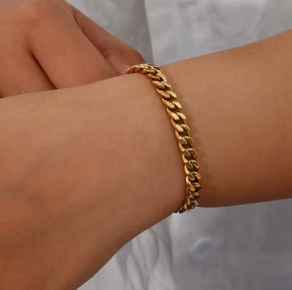 Pulseiras de Corrente em Aço Inoxidável 6mm Corrente Cubana