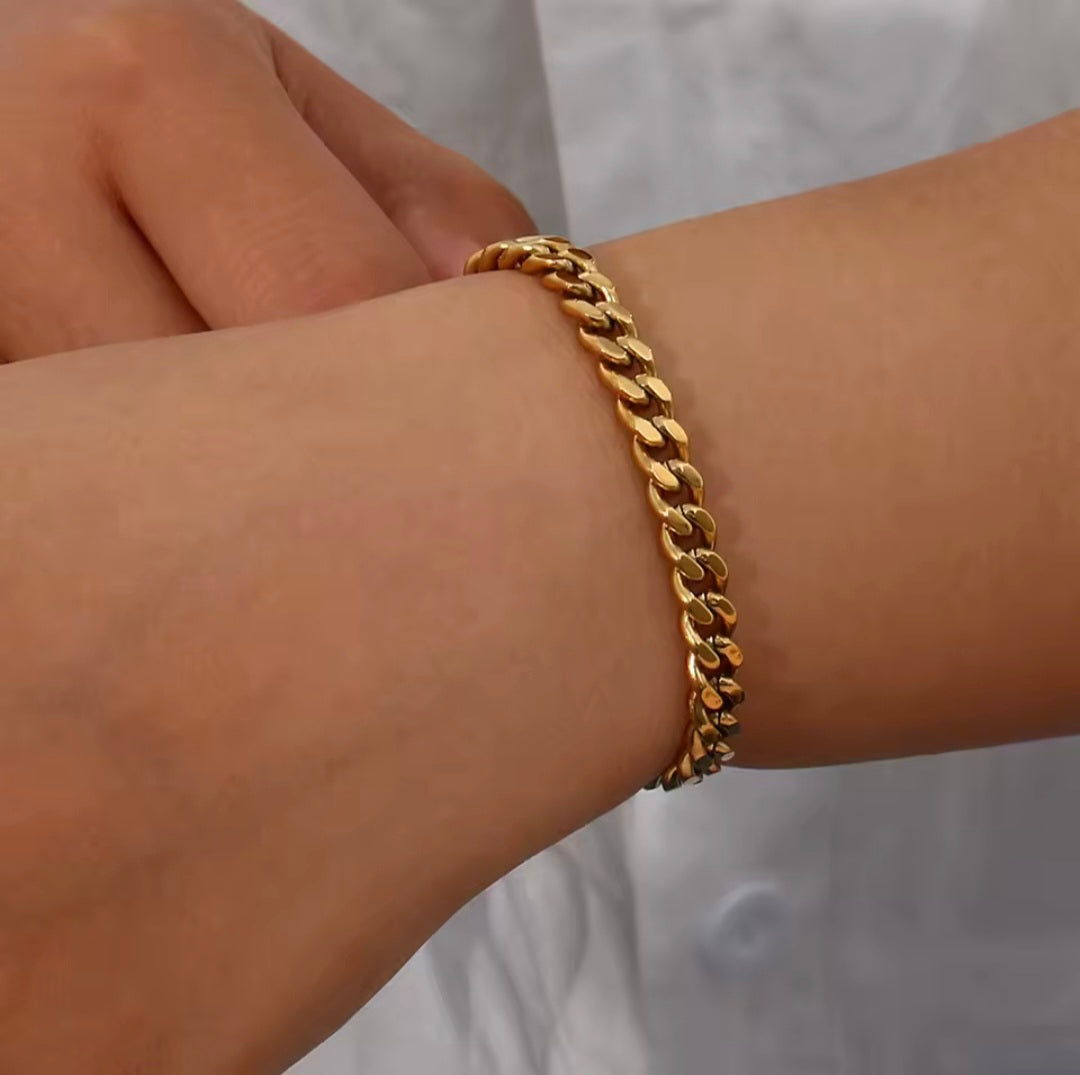 Pulseiras de Corrente em Aço Inox Corrente Cubana