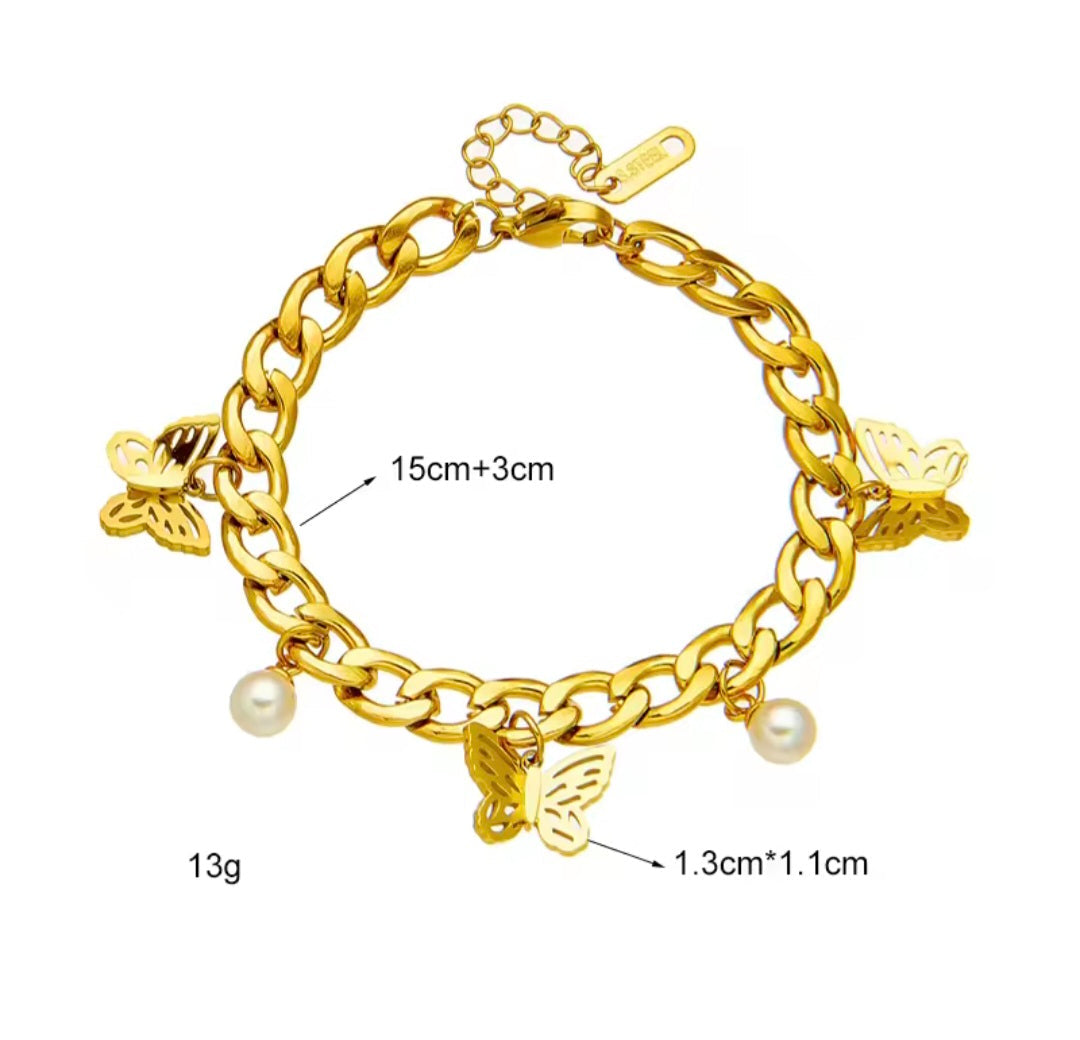 Pulseira Charm Borboletas