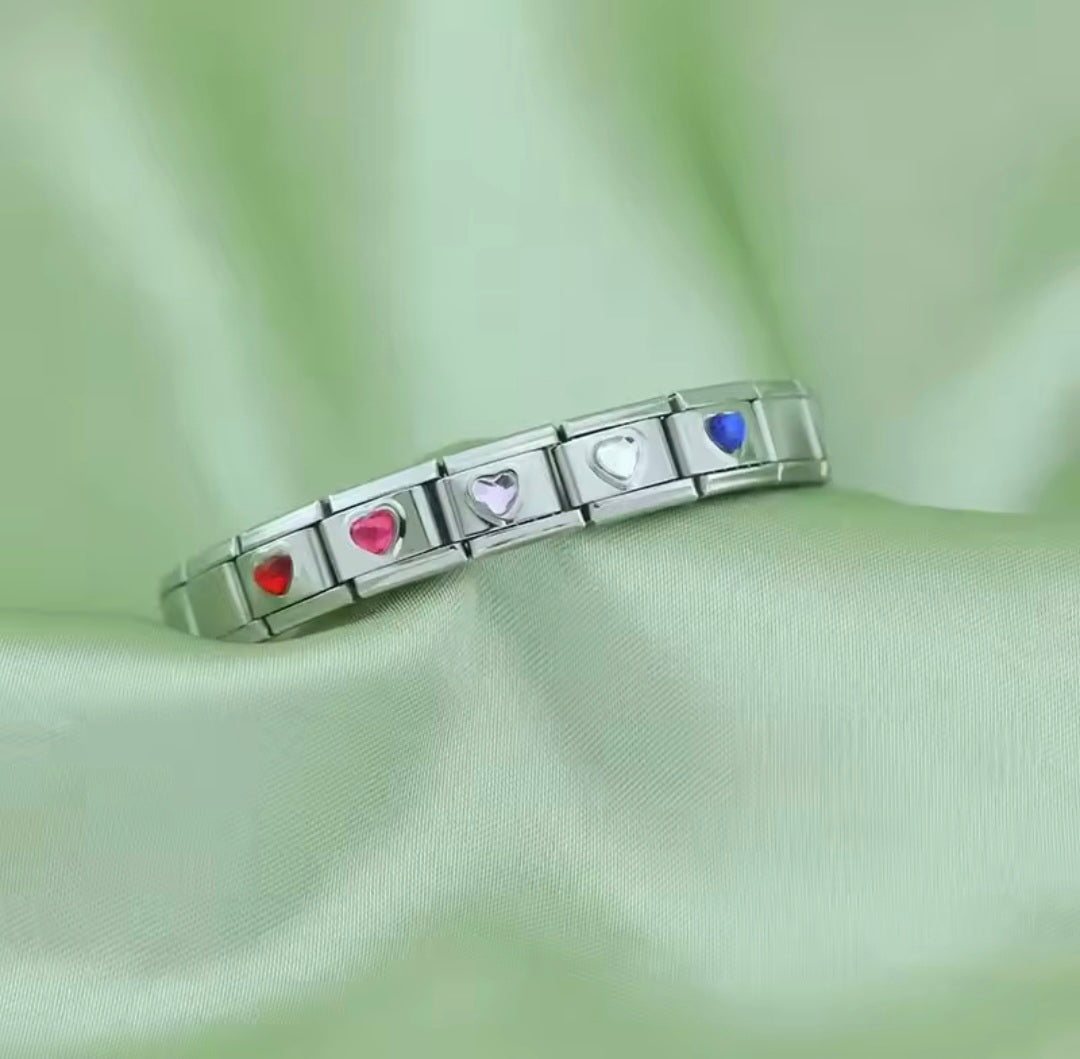 Charms Pulseira Italiana em Aço Inoxidável