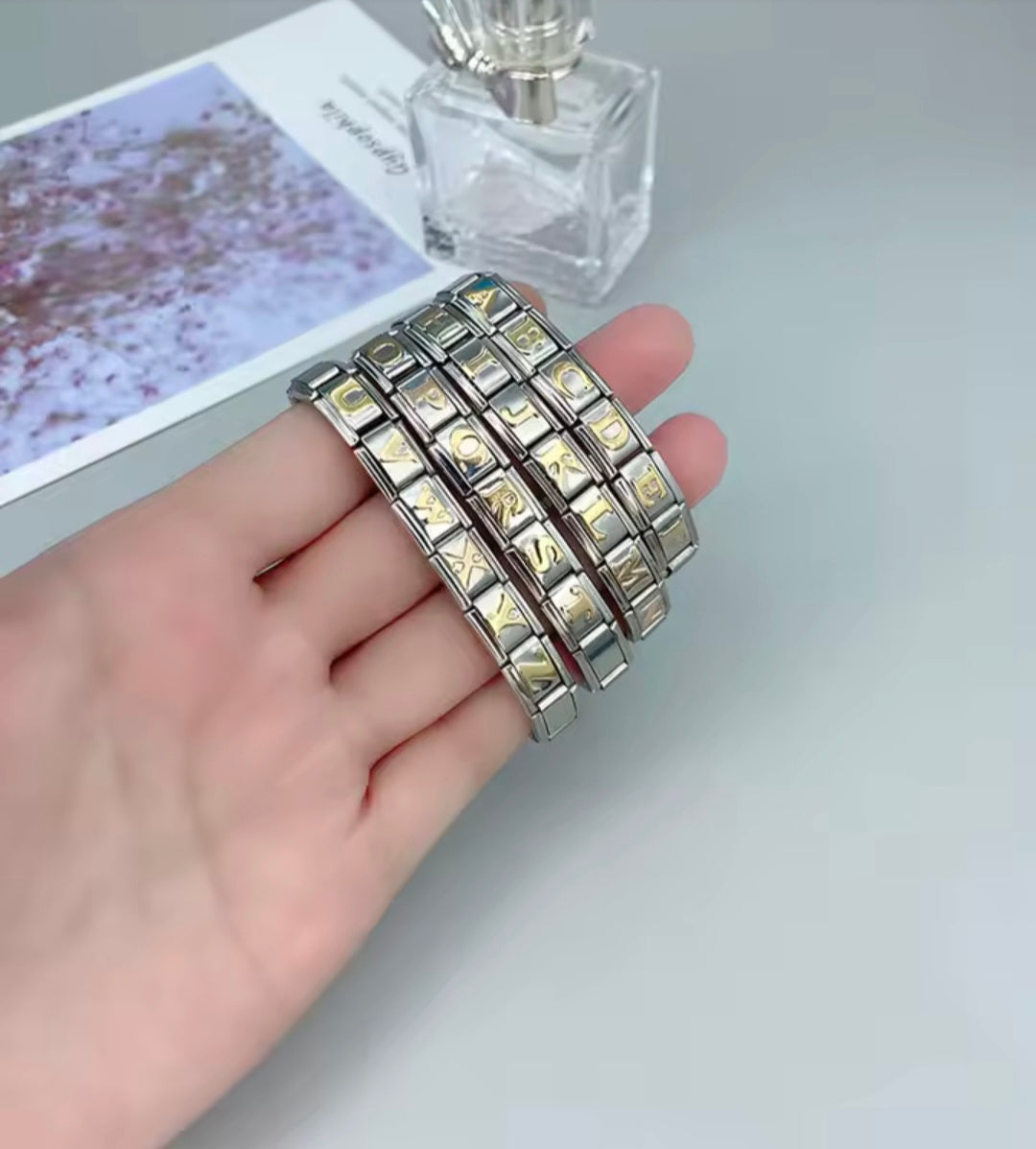 Charms Pulseira Italiana em Aço Inoxidável