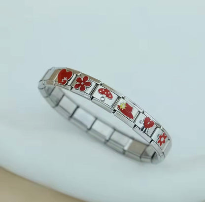Charms Originais Pulseira Italiana em Aço Inoxidável