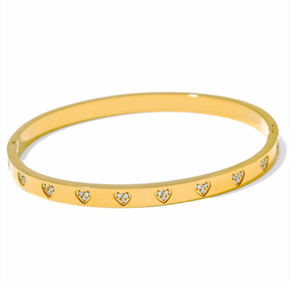 Pulseira Rígida de Zircónias em Aço Inox