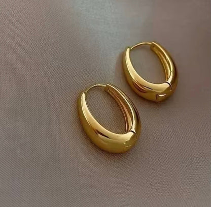 Argolas Ovais em Aço Inox Dourado