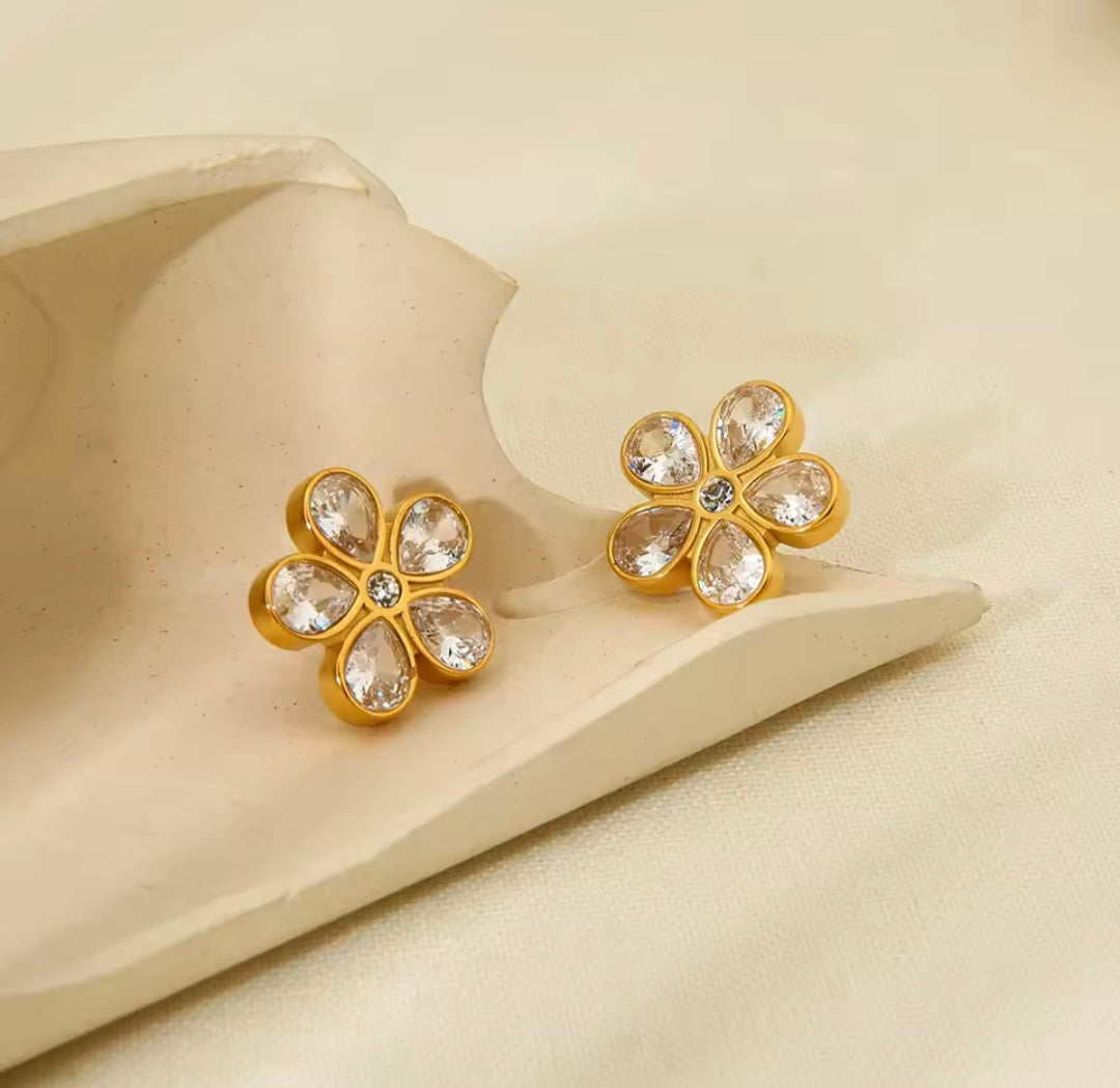 Brinco Flor de Zircónias