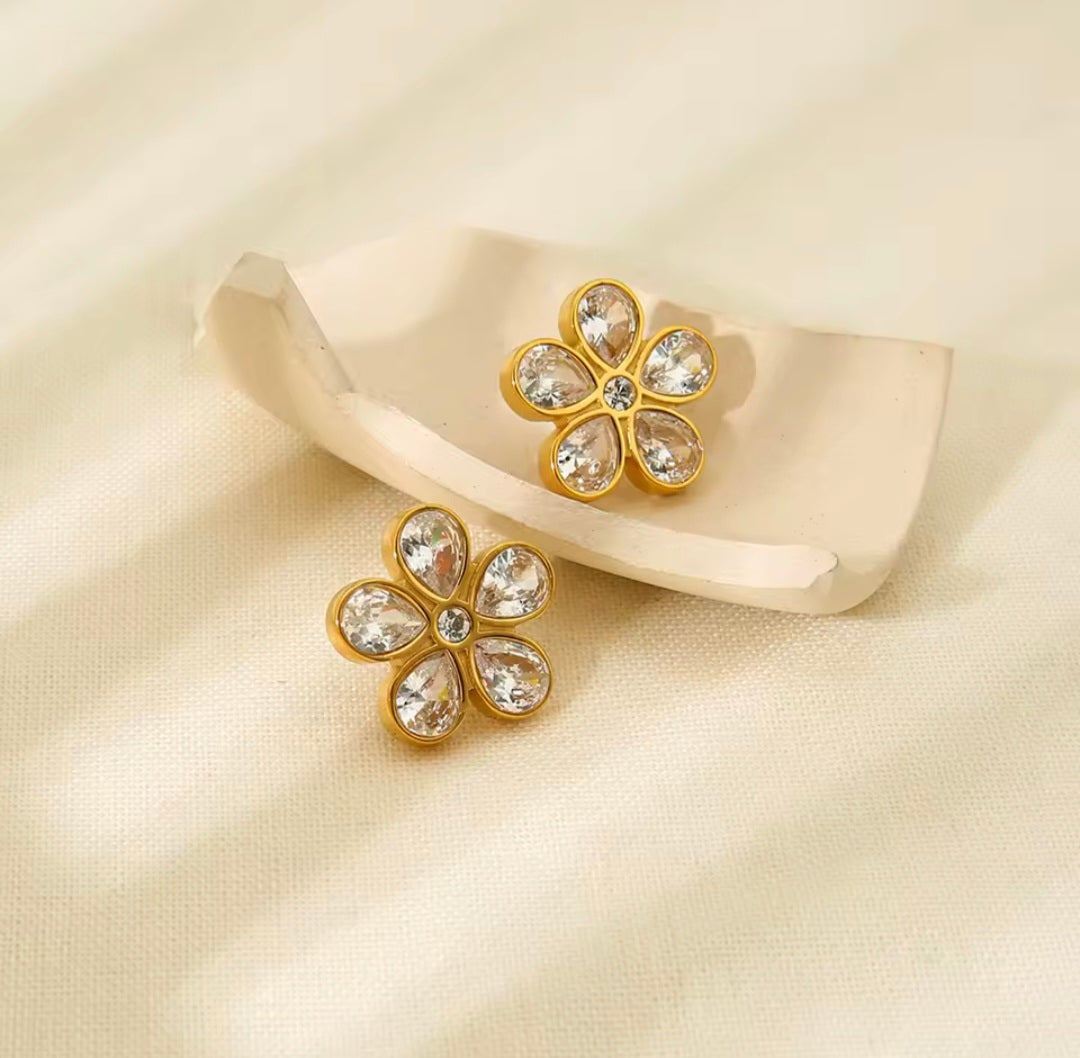 Brinco Flor de Zircónias