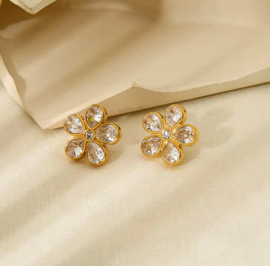 Brinco Flor de Zircónias