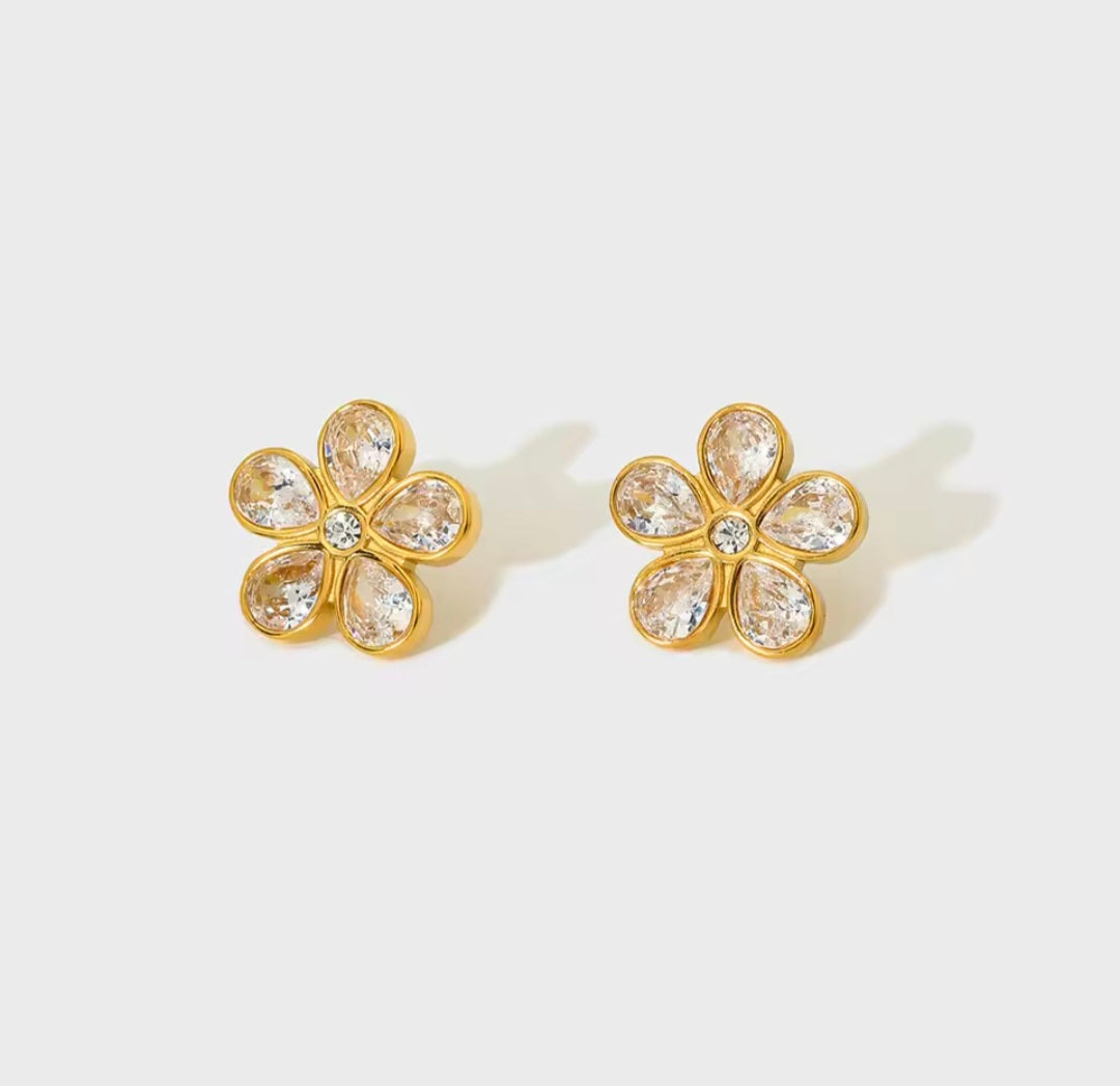 Brinco Flor de Zircónias