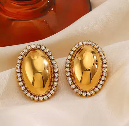 Brincos Ovais de Zircónias