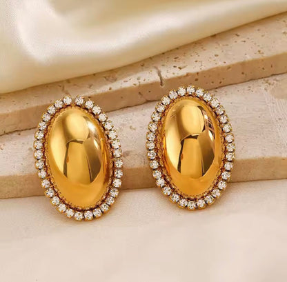 Brincos Ovais de Zircónias