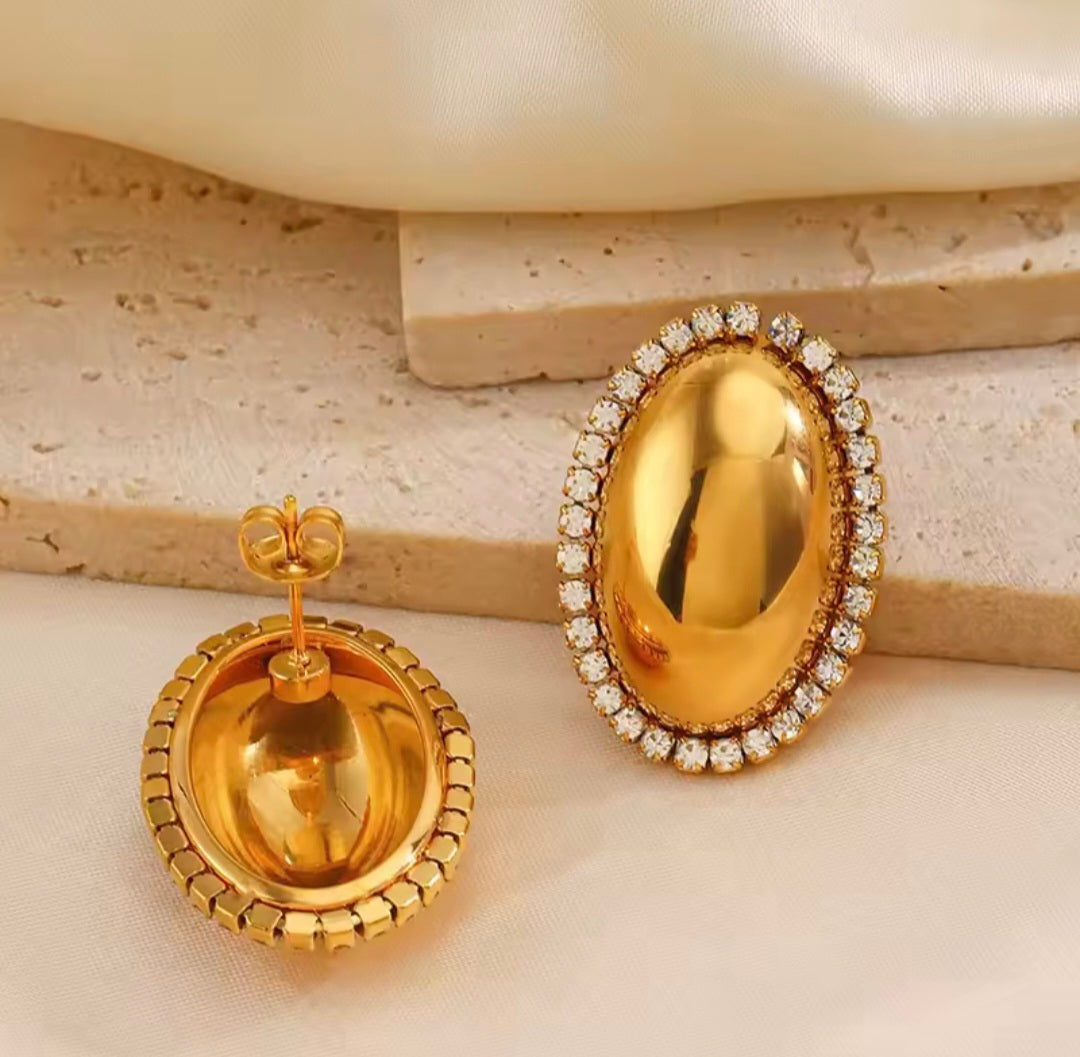 Brincos Ovais de Zircónias