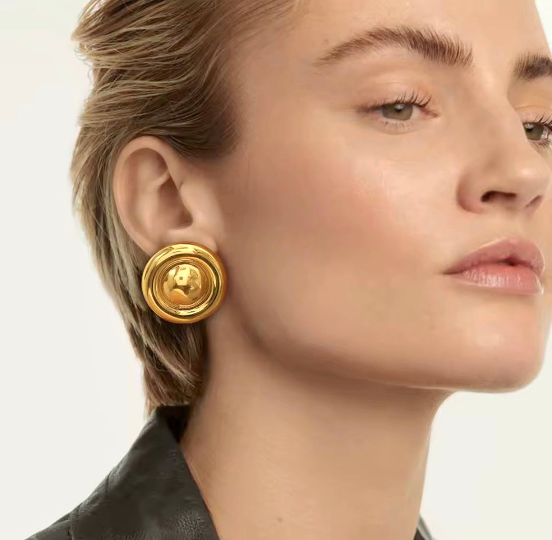Brincos Círculo Maxi em Aço Inoxidável Dourado