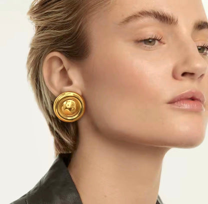 Brincos Círculo Maxi em Aço Inoxidável Dourado
