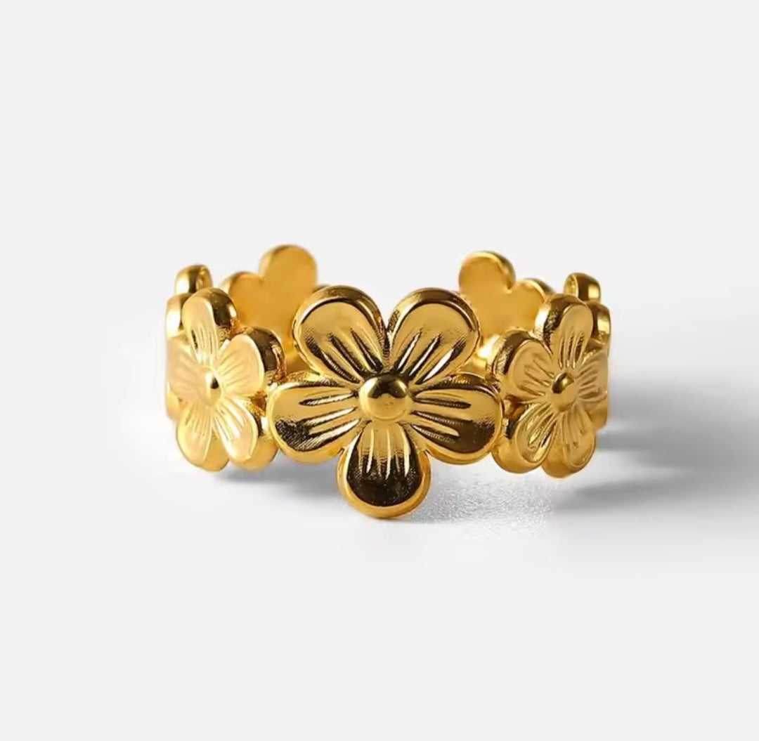Anel Ajustável Floral