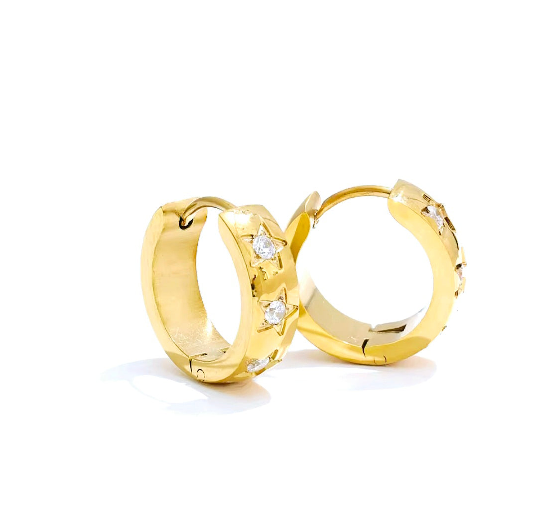Brincos Minimalistas em Aço Inoxidável Dourado