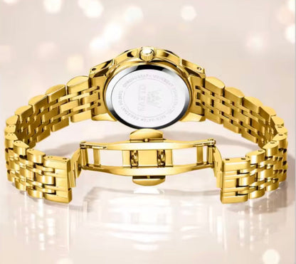 Relógio Feminino OLEVS em Aço Inoxidável Dourado
