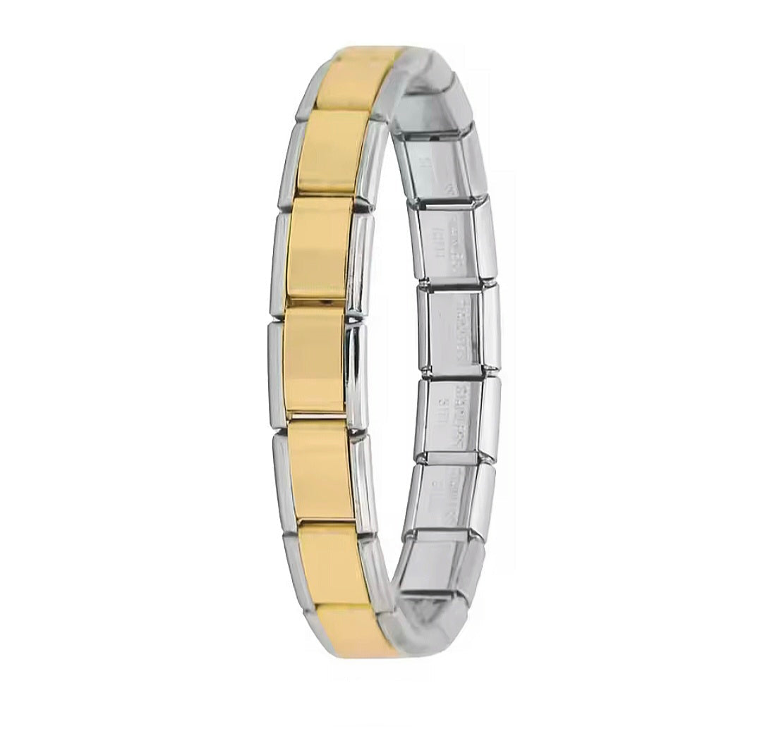 Pulseiras Italianas Originais em Aço Inoxidável Mesclado