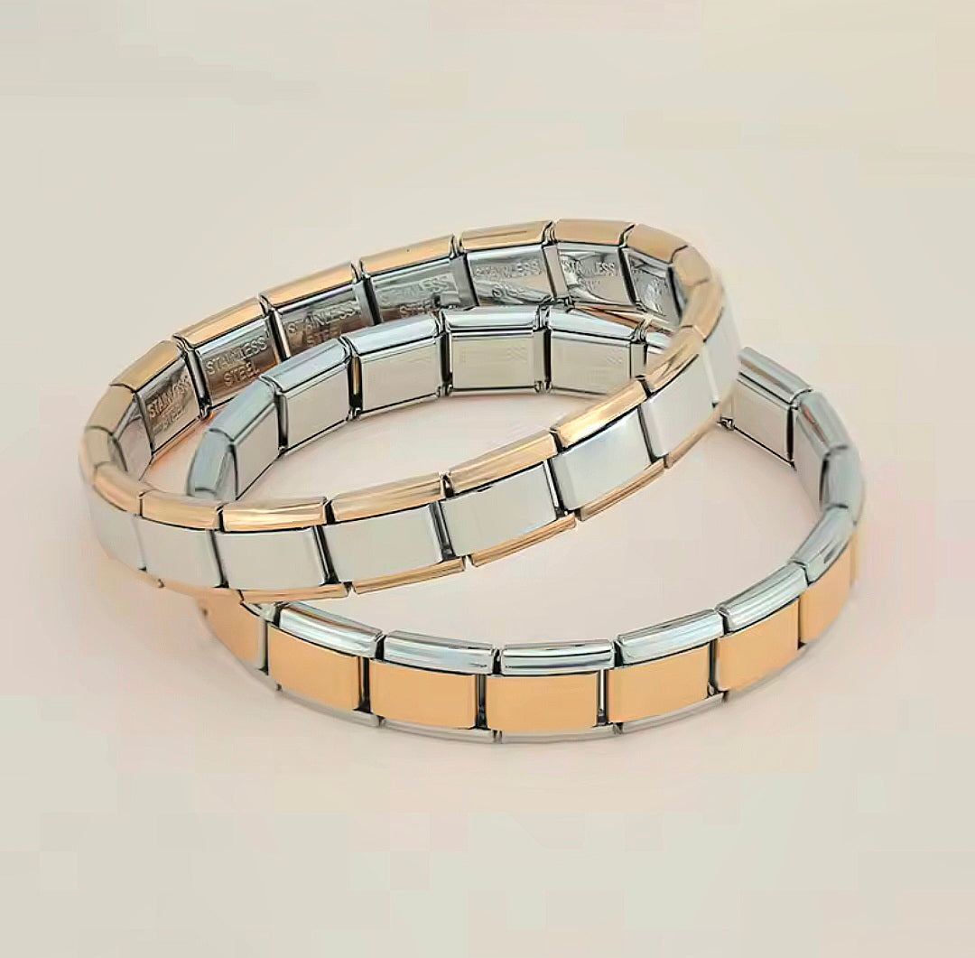 Pulseira Italiana Original Rosa Dourado