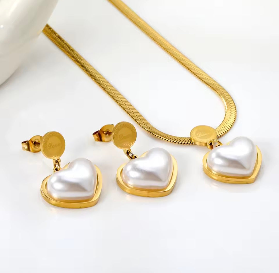 Conjunto Colar e Brincos em Aço Inox