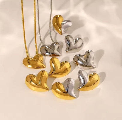 Conjunto Colar e Brinco em Aço Inox