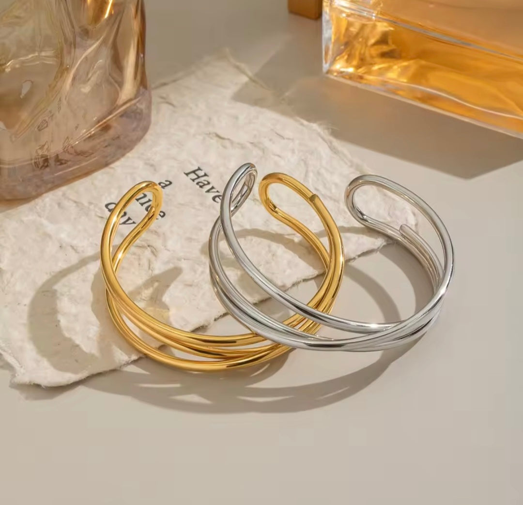 Bangle Cruzada - Aço inoxidável