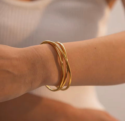 Bangle Cruzada - Aço inoxidável