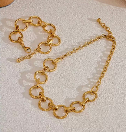 Conjunto Colar e Pulseira Corrente de Elos