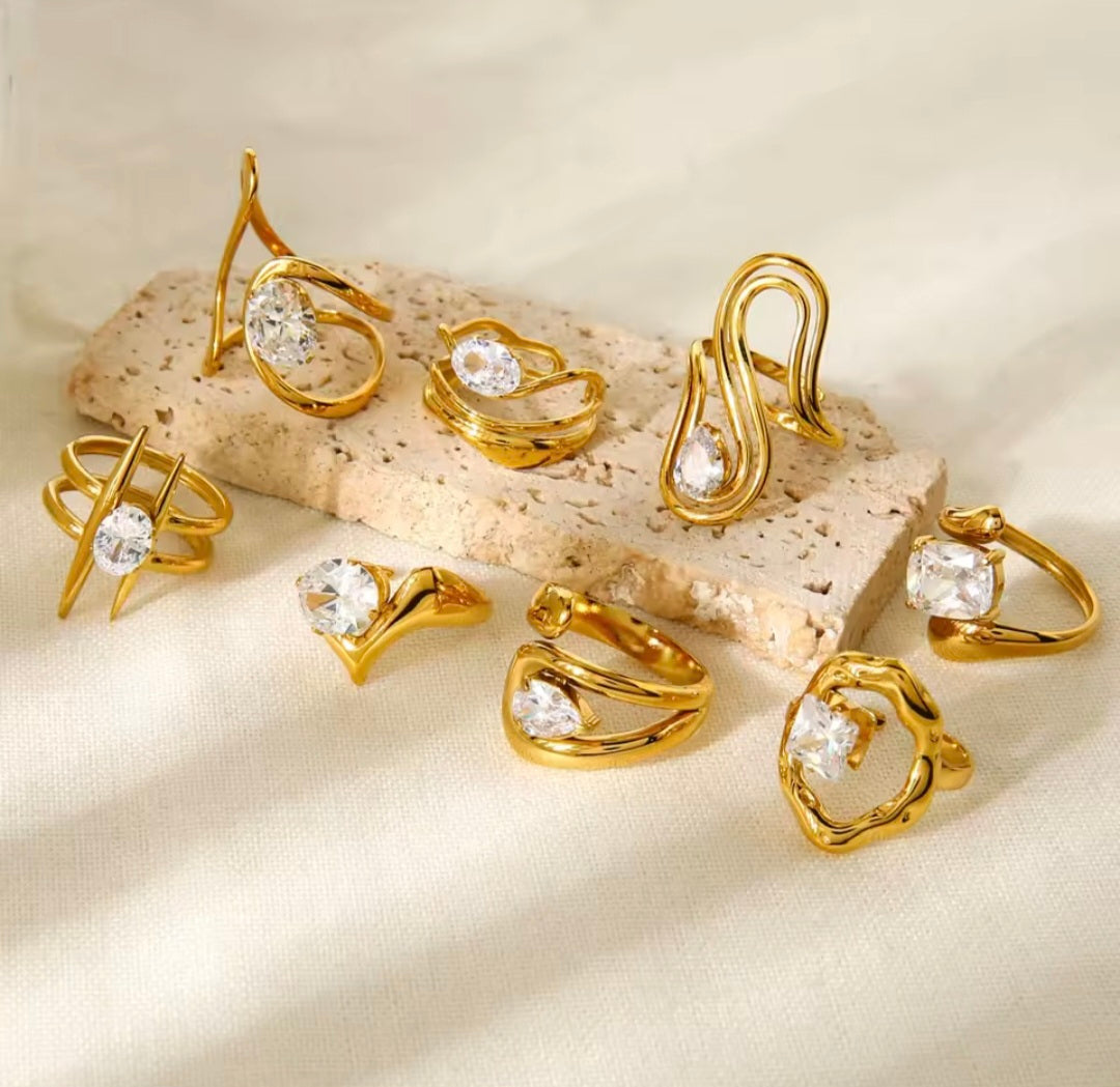 Anéis Ajustáveis de Aço Inox e Zircónia