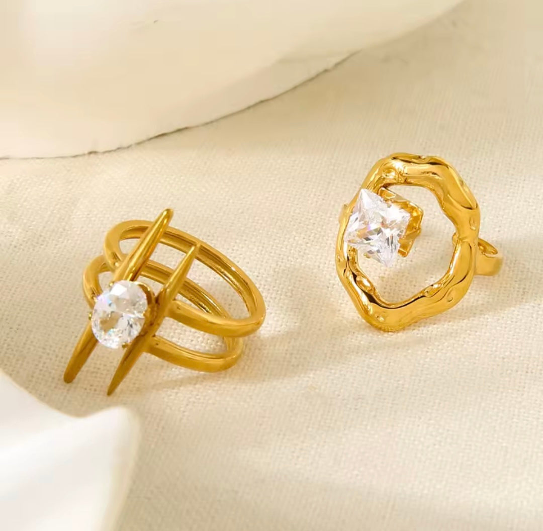 Anéis Ajustáveis de Aço Inox e Zircónia