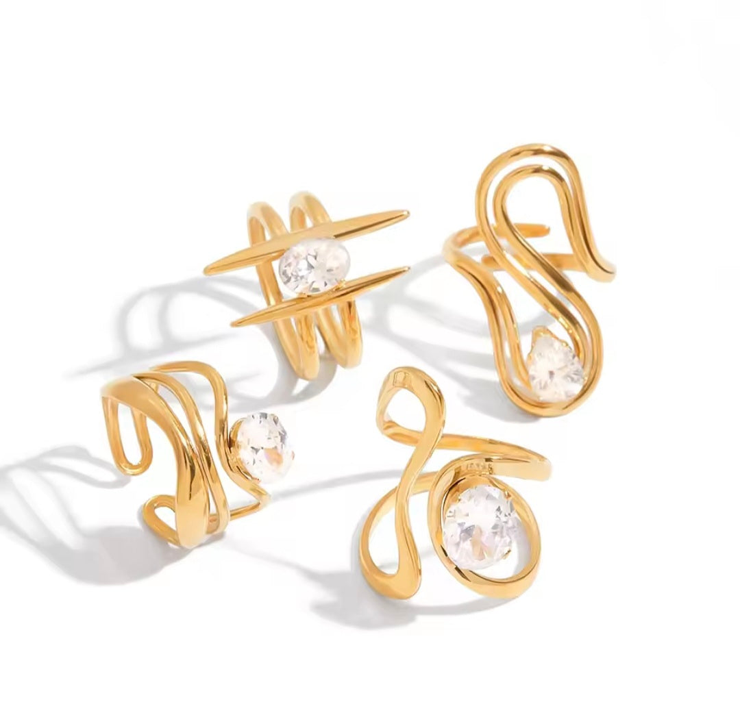 Anéis Ajustáveis de Aço Inox e Zircónia