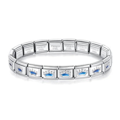 Pulseira Italiana em Aço Inoxidável Coroa
