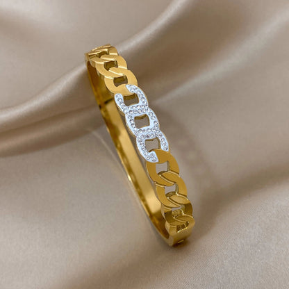 Pulseiras Brilhantes em Aço Inoxidável Elos
