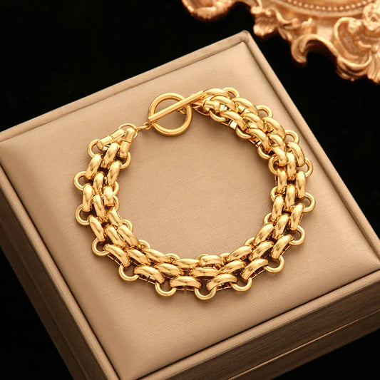 Pulseira Maxi em Aço Inoxidável